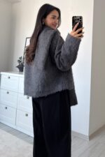 Atkılı Sakallı Kısa Kaban Antrasit - Görsel 3