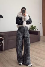 Mas Pileli Ekose Pantolon Antrasit