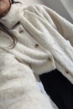 Atkılı Sakallı Kısa Kaban Ekru - Görsel 2