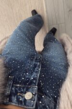 Yıldız Parıltılı Koyu Mavi Jean - Görsel 3