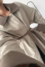 Garnili Bağlamalı Trençkot Taş - Görsel 2