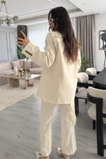 Noya Kruvaze Blazer Ceket Krem - Görsel 3