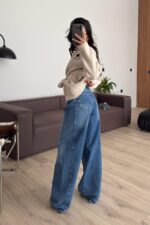 Kulina Verev Dikişli Orta Mavi Jean - Görsel 4