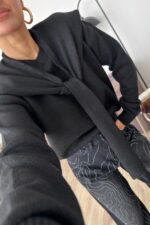 İki Parça Triko Kazak Siyah - Görsel 3