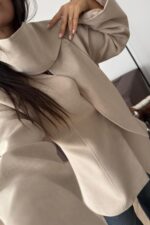 Premium Fular Bağlamalı Ceket Bej - Görsel 2