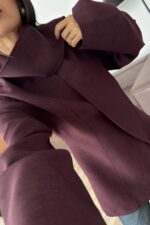 Premium Fular Bağlamalı Ceket Burganya - Görsel 2