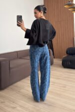 Desenli Ballon Orta Mavi Jean - Görsel 4