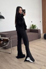 Kapşonlu Modal Kumaş Pantolon Takım Siyah - Görsel 3