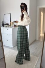 Dep Ekose Desenli Pantolon Yeşil - Görsel 3