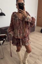 Etnik Desenli Kısa Elbise - Görsel 2