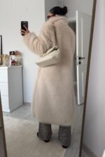 Şal Yaka Bağlamalı Uzun Kürk Taş - Görsel 6