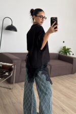 Güpür Detaylı Tişört Siyah - Görsel 3