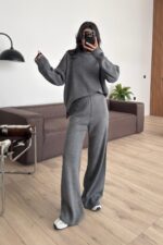 Balıkçı Yaka Triko Takım Antrasit