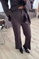 Noya Çımalı Flare Pantolon Kahverengi - Görsel 2