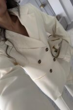 Noya Kruvaze Blazer Ceket Krem - Görsel 2