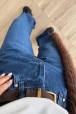 Leila Wide Leg Lacivert Jean - Görsel 3