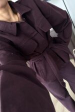 Fuly Denim Gömlek Pantolon Takım Mürdüm - Görsel 3