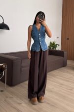 Premium Çımalı Pantolon Kahverengi