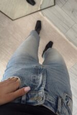 Jenner Kesik Paça Orta Mavi Mom Jean - Görsel 2