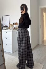 Dep Ekose Desenli Pantolon Siyah - Görsel 3