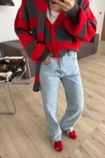 Kurdele Nakışlı Buz Mavi Jean - Görsel 2