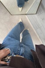 Ful Taşlı Wide Leg Mavi Jean - Görsel 3