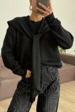 İki Parça Triko Kazak Siyah - Görsel 2