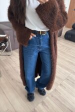 Leila Wide Leg Lacivert Jean - Görsel 2