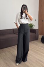 Beli Drapeli Kumaş Pantolon Antrasit