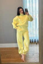 Ravel Fermuarlı Detay Eşofman Takım Sarı