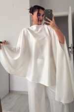 Eros Saten Tasarım Takım Beyaz - Görsel 2