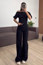 Bs Wide Leg Siyah Jean