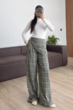 Şallı Ekose Pantolon Yeşil