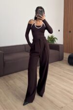 Msn Palazzo Pantolon Kahverengi