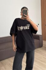 Talented Baskılı Oversize Tişört Siyah - Görsel 2