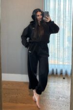 Ravel Fermuarlı Detay Eşofman Takım Siyah