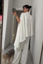 Eros Saten Tasarım Takım Beyaz - Görsel 5