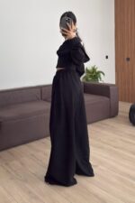 İçi Dantel Bralet Eşofman Takım Siyah - Görsel 4