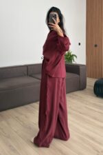 Tensel Gömlek Pantolon Takım Bordo - Görsel 3