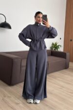 Beli Ayarlanabilir Hırka Pantolon Takım Antrasit - Görsel 2