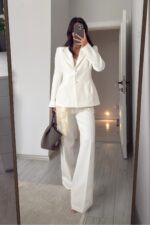 Lona Double Kumaş Pantolon Ekru