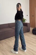 Liam Straight Dark Blue Yıkamalı Jean - Görsel 4