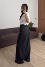 Beli Drapeli Kumaş Pantolon Antrasit - Görsel 4