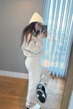 Ravel Fermuarlı Detay Eşofman Takım Kemik - Görsel 4