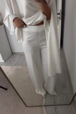 Eros Saten Tasarım Takım Beyaz - Görsel 4