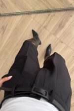 Kemerli Bermuda Şort Siyah - Görsel 3