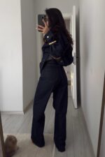 Drew Wide Leg Lacivert Jean - Görsel 4