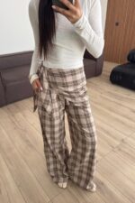 Şallı Ekose Pantolon Bej - Görsel 2