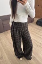 Şallı Ekose Pantolon Acı Kahve - Görsel 2