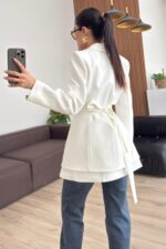 Korseli İki Parça Blazer Ceket Ekru - Görsel 4